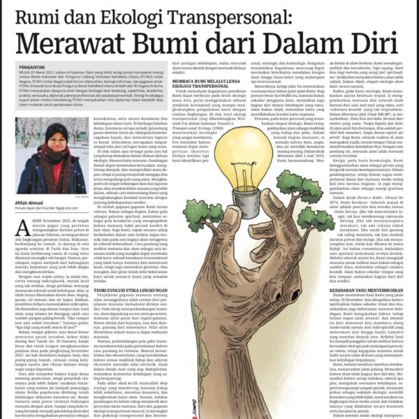 Refleksi Haul Rumi: Tulisan Baru di Media Indonesia